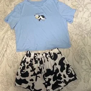 SHEIN Intimates Sleepwear Shein Nwot Size Xl Cow Matching Pajama Set Poshmark